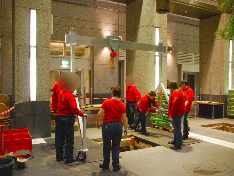 Temporärer Bodenschutz in einem Geschäftsgebäude