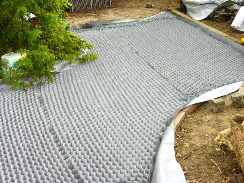 Anlegen eines stabilisierten Kiesweg und Gartenweg mit den Kieswaben KW50