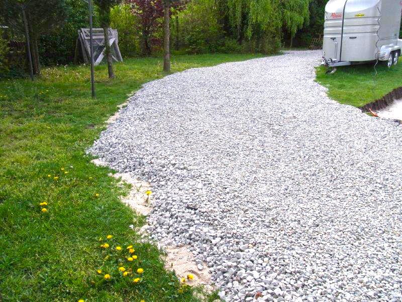 Befestigung eines Gartenweg ohne Unterbau mit Bodengitter BG50