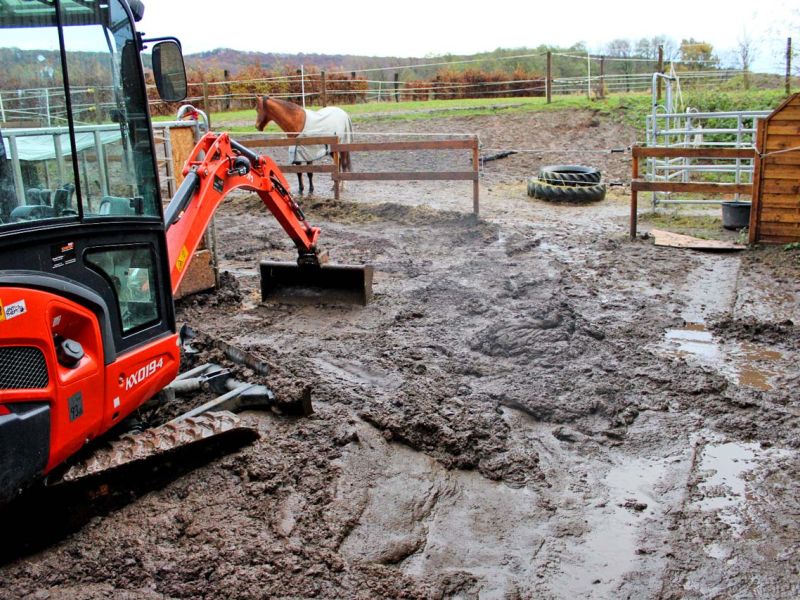 Vom Matschpaddock zum dauerhaft, stabilen und befestigtem Offenstall bzw. Paddock für Pferde