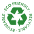 Recycling-Symbol mit den Worten Eco Friendly, Recycle und Reusable