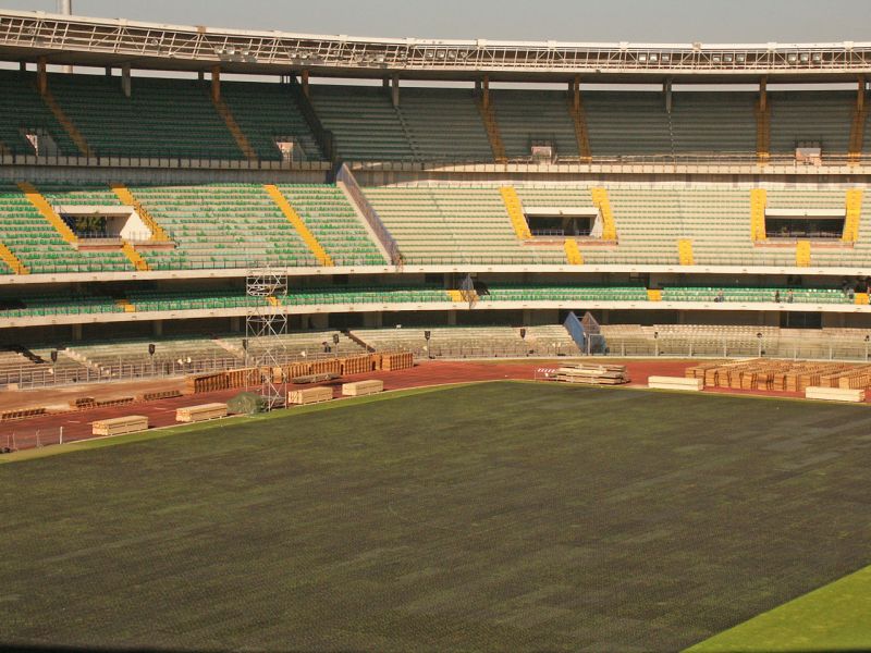 Rasenschutz für ein Event im Fussballstadion mit dem Rasengitter RG24