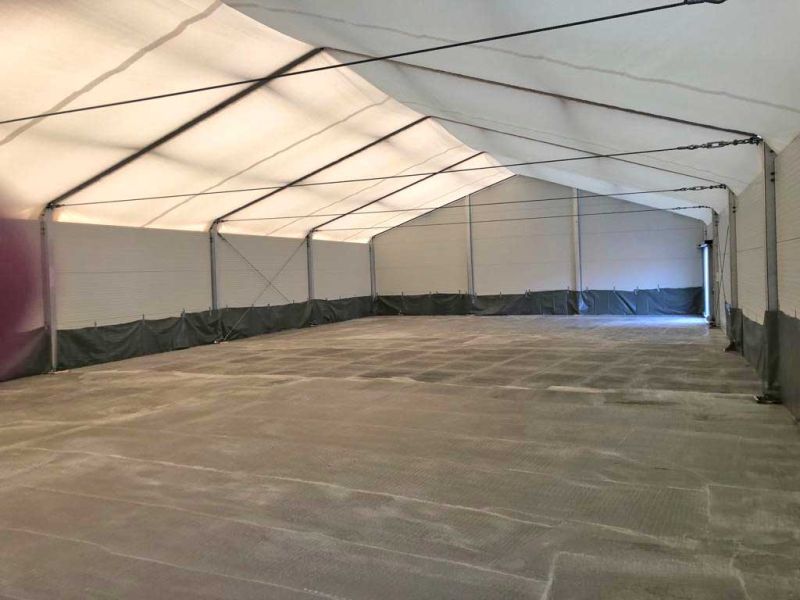 Bodenmatten als Bodenbelag für Zelte, Leichtbauhallen und temporäre Infrastrukturen