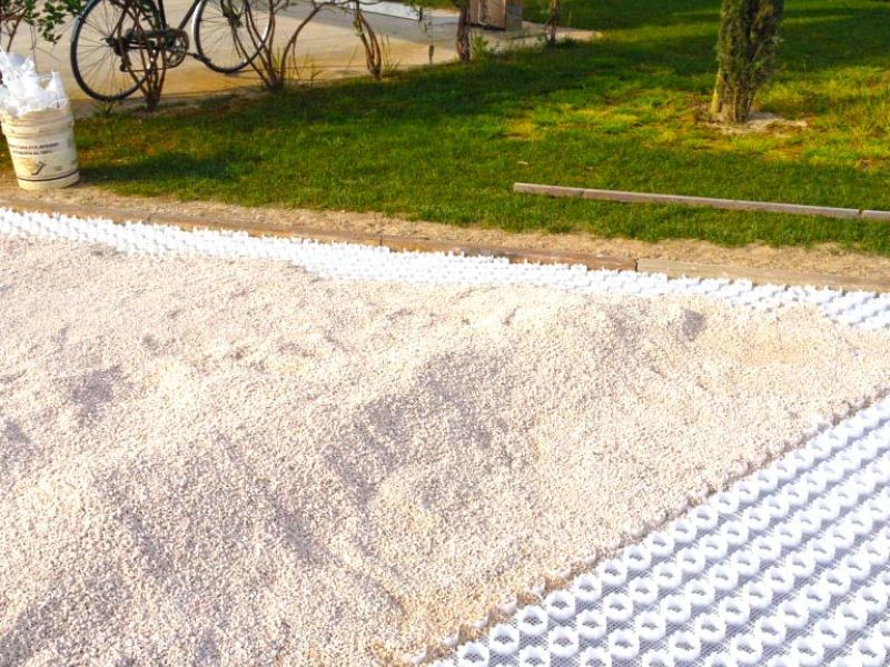 Anlegen eines stabilisierten Kiesweg im Garten mit dem Kiesgitter KG30