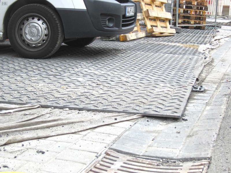 Mobile Baustraße als Pflasterschutz in Recklinghausen, NRW