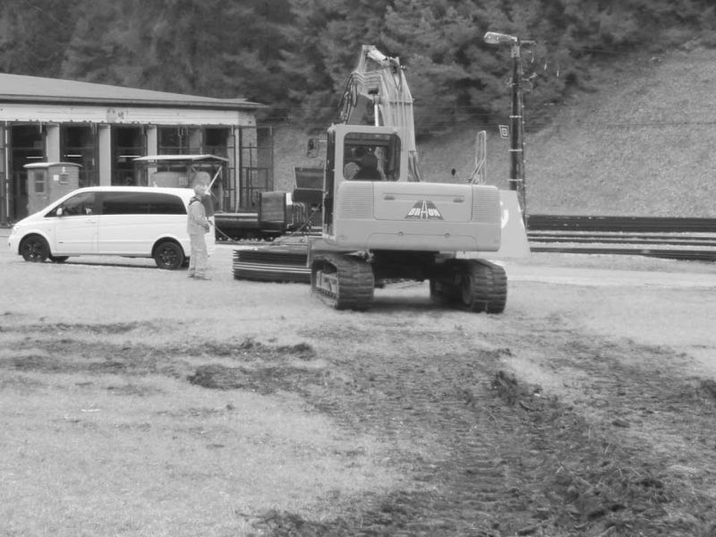 Baustraße im Gleisbau - Zugspitzbahn in Garmisch-Patenkirchen