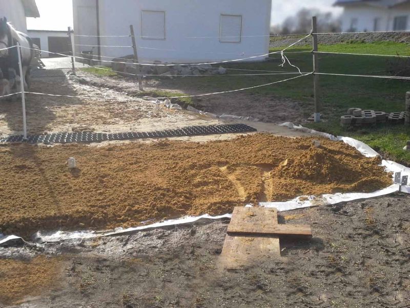Herstellen eines Pferdepaddock ohne Unterbau mit dem Bodengitter BG30