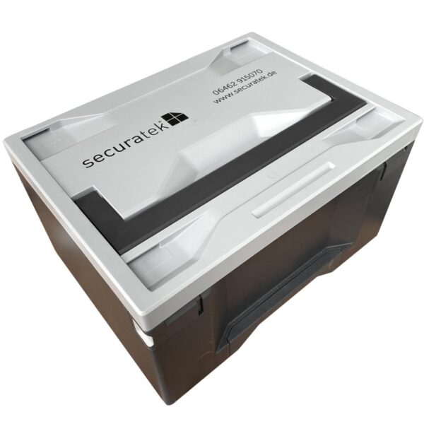 System-Koffer zur Aufbewahrung und Transport von Verbindern und Klammern für Fahrplatten und Bodenschutzplatten