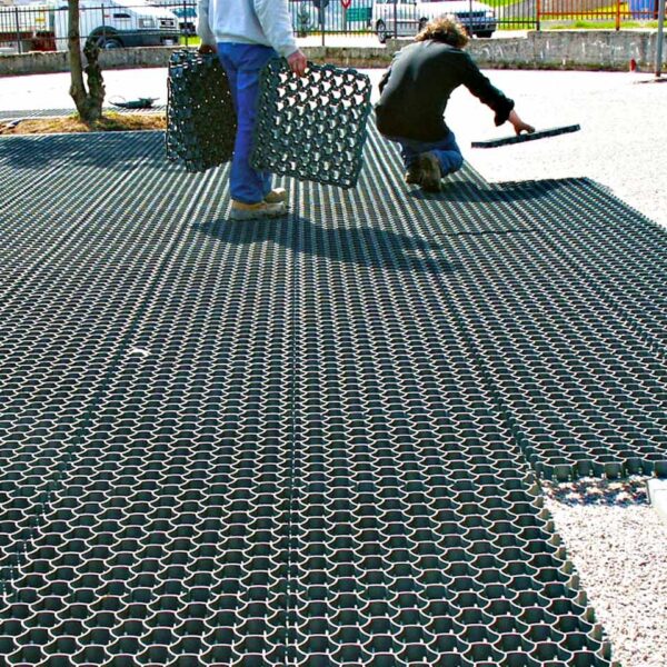 Rasenwabe RW40 Grün · 0,25 m² · 500 x 500 x 40 mm · 350,0 t/m² · 0,80 kg · 1,00mm Profilierung · 16 Kopplungen · On-Sub Verlegung · Drainage