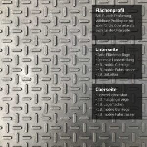s:tek Hochleistungs-Bodenschutzplatte - Bild mit Beschreibung des 3 mm Flächenprofil