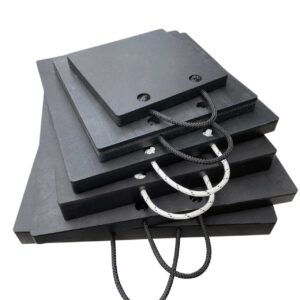 Abstützplatte aus Kunststoff mit Anti-Rutsch Gummierung auf der Unterseite von 300x300x30mm bis 600x600x60mm, hochbelastbar, druckstabil und langlebig