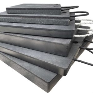Abstützplatte aus Kunststoff mit Anti-Rutsch Gummierung auf der Unterseite von 300x300x30mm bis 600x600x60mm, hochbelastbar, druckstabil und langlebig