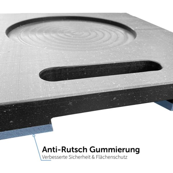 Abstützplatten aus Kunststoff mit Tieffräsung zur sichern Aufnahme von Kranstützen bzw. Ausleger von Fahrzeugen, Geräten & Maschinen + Anti Rutsch Gummierung