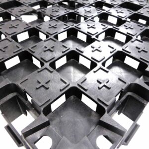 Ankergitter AG60, 400 x 400 x 60 mm, 0,9 kg. Bodengitter mit integrierten Ankerelementen, Drainagefunktion & extremer Lastverteilung. Profilierte Oberfläche.