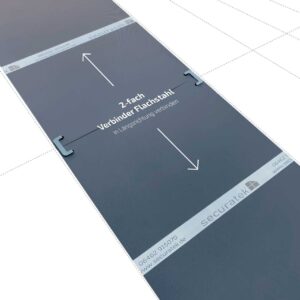 e:tek MINI EVO· Kompakte Fahrplatte · 1500 x 1000 x 12 mm · 1,50 m² · Belastbar bis ca. 15t** · Beidseitige EvoGrip Profilierung · 4 Verbindungslöcher · LDPE Kunststoff