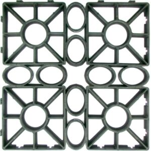 Rasengitter RG24 · 0,25 m² · 500 x 500 x 24 mm · 1,00 kg · Belastbar bis ca. 100 t/m² · On-Top Verlegung ohne Unterbau · Rasenbefestigung