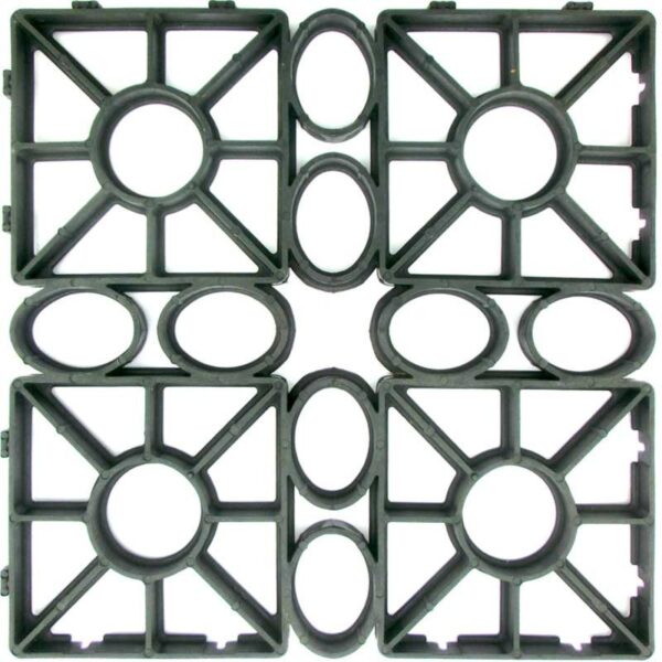 Rasengitter RG24 · 0,25 m² · 500 x 500 x 24 mm · 1,00 kg · Belastbar bis ca. 100 t/m² · On-Top Verlegung ohne Unterbau · Rasenbefestigung