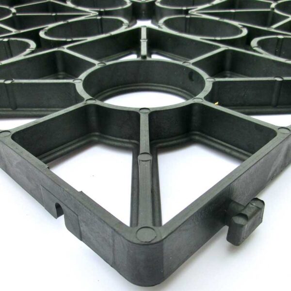 Rasengitter RG24 · 0,25 m² · 500 x 500 x 24 mm · 1,00 kg · Belastbar bis ca. 100 t/m² · On-Top Verlegung ohne Unterbau · Rasenbefestigung