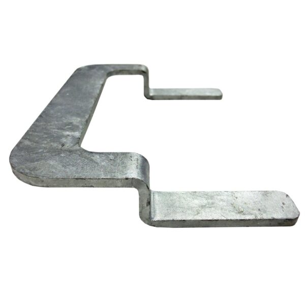 Schnellverbinder aus Flachstahl zum werkzeuglosen Verbinden, Koppeln und Klammern von Fahrplatten aus Kunststoff.