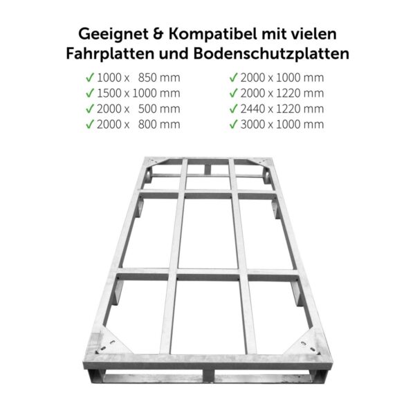 SmartStore Transportgestell bzw. Transportbox aus verzinktem Stahl ✓Fahrplattenbox für Fahrplatten ✓Eckwinkel statt Rungen ✓Stapelbar ✓Laderaumoptimiert