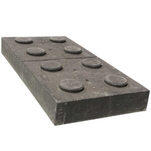 Stapelbarer Unterlegbaustein als Lastverteilplatte aus Kunststoff zur Unterpallung, Isolierung, Niveauausgleich von Containern und fliegenden Bauten