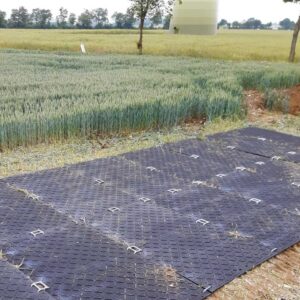 Verbinder aus Rundstahl zum werkzeuglosen verbinden, koppeln und klammern von Fahrplatten sowie Bodenschutzplatten Platform, Baustrasse, Fahrstrasse, Zuwegung oder Fahrspur.