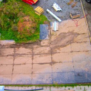 Verbinder aus Rundstahl zum werkzeuglosen verbinden, koppeln und klammern von Fahrplatten sowie Bodenschutzplatten Platform, Baustrasse, Fahrstrasse, Zuwegung oder Fahrspur.
