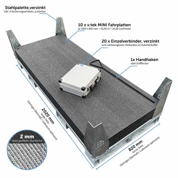 v:tek mini Fahrplatte 10er set aus kunststoff
