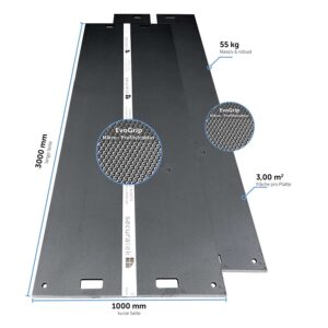 e:tek PRO EVO Lange Fahrplatten aus Kunststoff Abmessungen