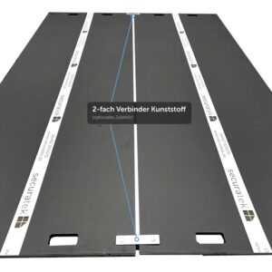 Zwei miteinander verbundene e:tek PRO EVO Fahrplatten aus Kunststoff