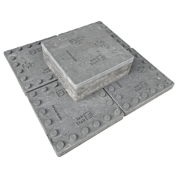 Die modular stapelbaren JakStak 280 Unterlegplatten, mit Deckplatte