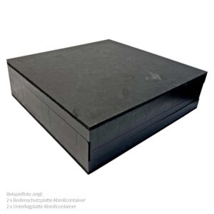 Bodenschutzplatte aus Kunststoff für Abrollcontainer. Zuverlässiger Schutz vor Kratzern, Spuren und Beschädigungen dank gummierter Unterseite.