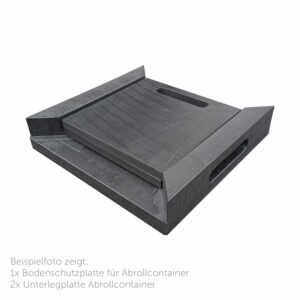 Abrollcontainer-Bodenschutzplatte mit 2 Unterlegplatten