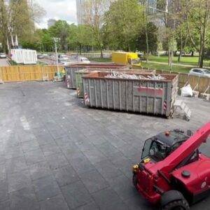 FastFloor Bodenmatte auf Baustelle verlegt