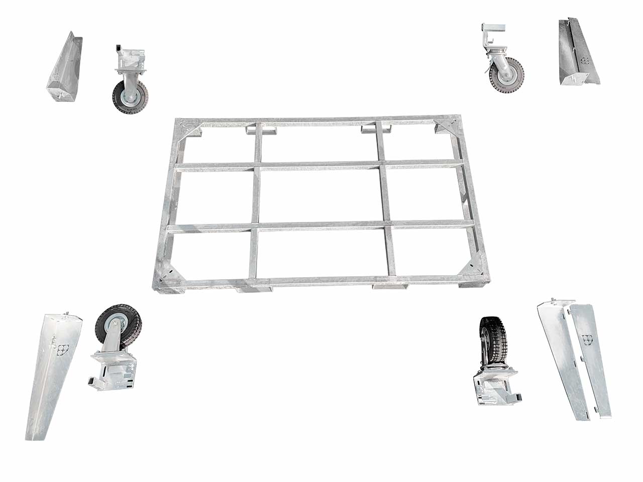 SmartStore Stahlpalette mit Eckwinkel und Radsatz