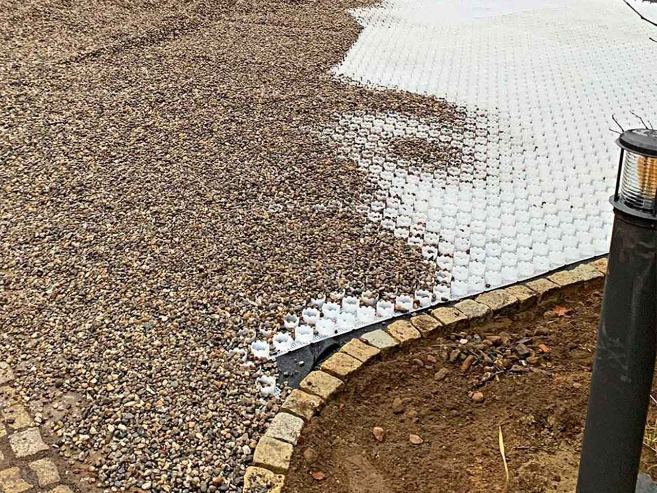 Kiesstabilisierung mit Kiesgitter KG30