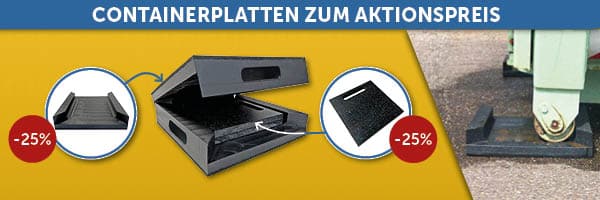 Banner zur 25% Rabatt Containerplatten-Aktion