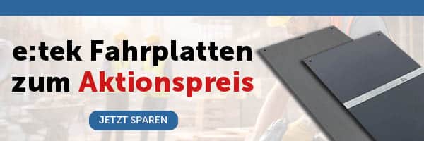 Banner e:tek Fahrplatten zum Aktionspreis