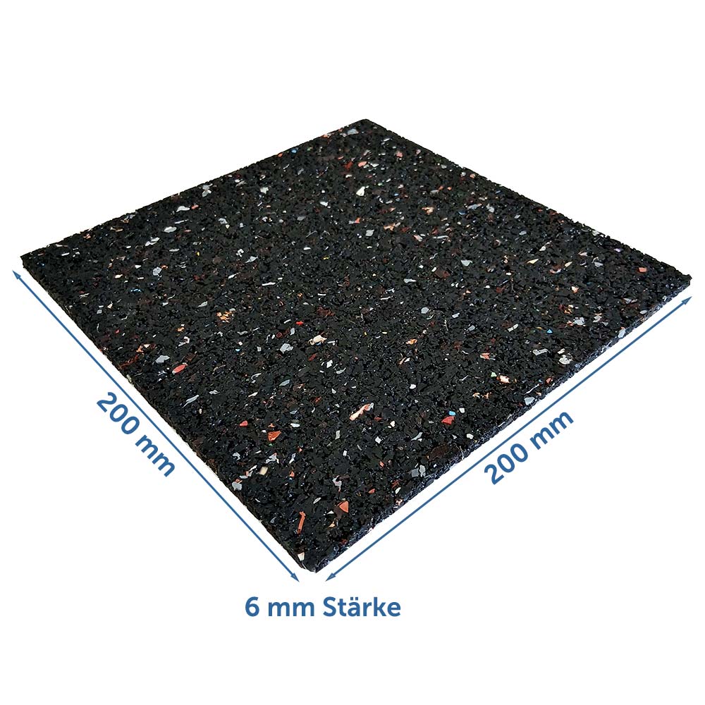 Gummi-Nivellierpad 200 × 200 mm in 6 mm Stärke
